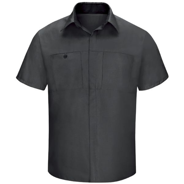 Workwear Outfitters Men's Long Sleeve Perform Plus Shop Shirt w/ Oilblok Tech Charcoal/Black, XL SY32CB-RG-XL